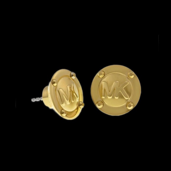 Michael Kors Gold Tone Astor Stud Logo Earrings - Picture 7 of 13